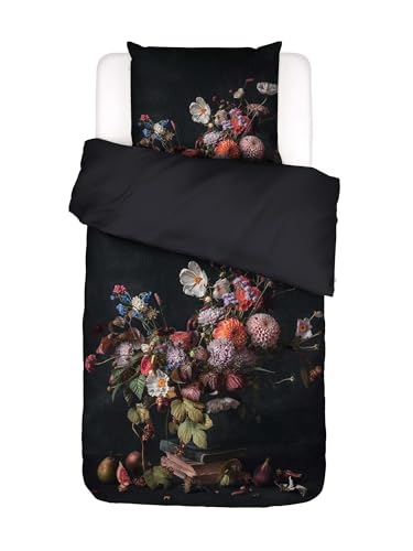  Bettwäsche Bouquet Anthrazit, 135x200 + 1x cm   100% Bio Baumwollsatin 220TC   Blumen
