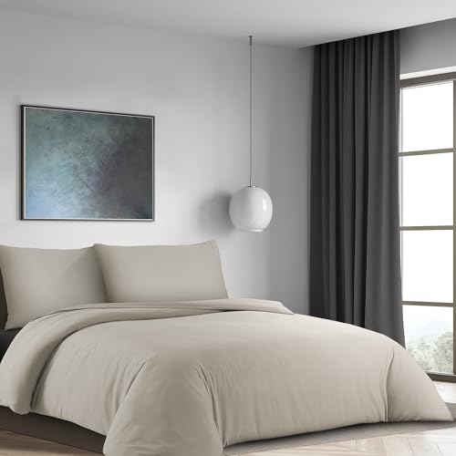 LYMA Bedding Bettwäsche Set, Oeko-TEX-Zertifiziert, Premium Weiches Doppelt Gebürstete Nanoplush Stoff Bettdeckenbezug, Knitterfrei Bügelfrei Bettbezug mit Kissenbezug (Beige, 135x200+80x80cm)