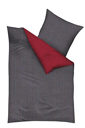 Kaeppel Mako Satin Bettwäsche Eternity Combo rubin 80x80 + 155x220 cm