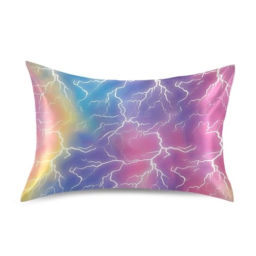 Lightning Bolts Kissenbezug aus ägyptischer Baumwolle, Regenbogenfarben, Standardgröße 50,8 x 66 cm