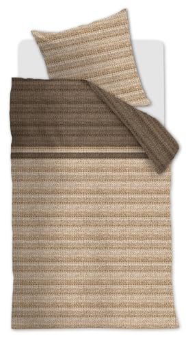 Beddinghouse Lorena bettwäsche-Set 2 TLG. - 155x220 - Sandbraun - Baumwolle - mit Reißverschluss