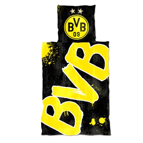 Borussia Dortmund BVB-Bettwäsche Glow in the Dark , 1 Stück ,(135x200cm), Gelb Borussia Dortmund BVB-Bettwäsche Glow in the Dark , 1 Stück ,(135x200cm), Gelb