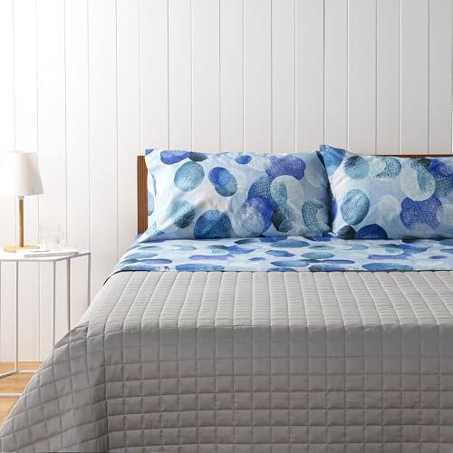 Bassetti, Bettwäsche-Set für Einzelbett, Kollektion Stray Dot, 100 % Baumwolle, hellblau mit Punkten