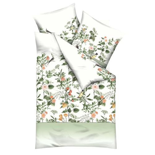 Kaeppel Mako-Satin Bettwäsche Formosa grün 1 Bettbezug 135 x 200 cm + 1 Kissenbezug 80 x 80 cm