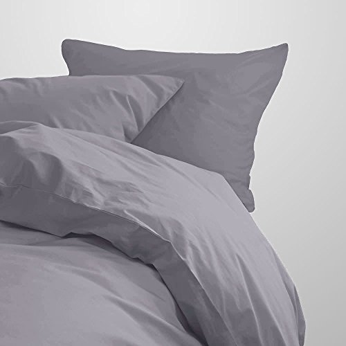 Lorena Uni Feinflanell Bettwäsche Daphne Silber Bettbezug einzeln 240x220 cm