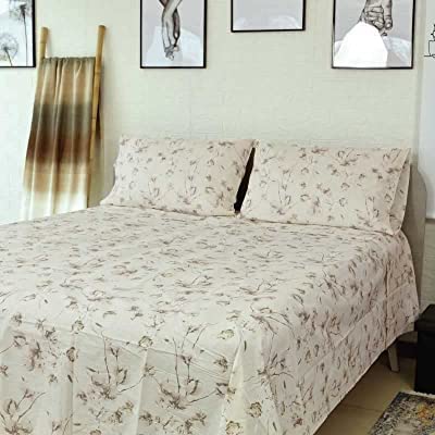 Zucchi - Bettwäsche-Set für Doppelbett, Tagesdecke mit Volant, Spannbettlaken, 2 Kissenbezüge Iole 4M aus reiner Baumwolle