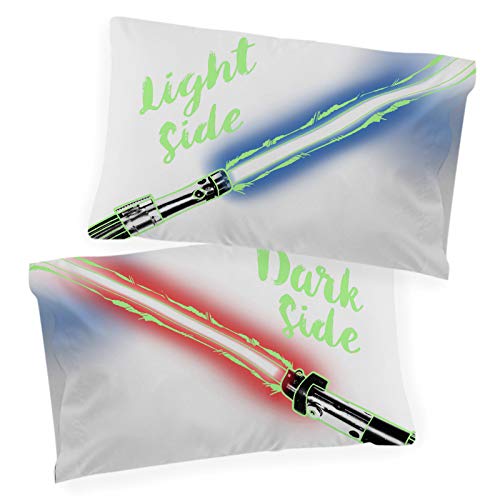 Jay Franco Star Wars Light Side Dark Side Glow in The Dark 2 Pack Reversible Pillowcases - Double-Sided Kids Super Soft Bedding (Official Star Wars Product)