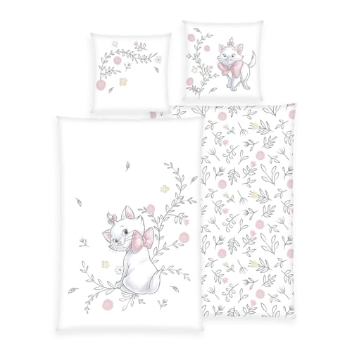 Disney Aristocats Bettwäsche - 135x200 + 80x80 cm mit Wendemotiv - 100% Baumwolle Renforcé