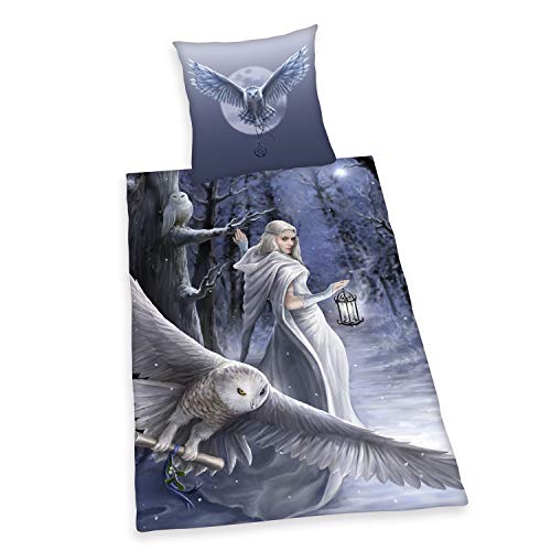 Herding Anne Stokes Bettwäsche-Set, Wendemotiv, Kopfkissenbezug 80 x 80 cm, Bettbezug 135 x 200 cm, Mit leichtläufigem Reißverschluss, Baumwolle/Renforcé