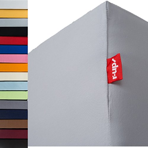 r-up Passt Spannbettlaken 140x200-160x200 bis 35cm Höhe viele Farben 100% Baumwolle 130g/m² Oeko-Tex stressfrei auch für hohe Matratzen (Silbergrau)