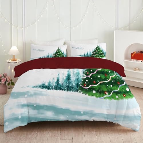 phonxia Bettwäsche 220x240cm Rote Streifen Bettbezug 220 x 240cm mit Reißverschluss Weiß Unifarben Bettwäsche-Sets + 2 Kopfkissenbezug 80x80cm Microfaser FF165