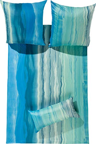 Estella Bettwäsche Nika Interlock-Jersey türkis Größe 1x 135x200 cm + 1x 40x80 cm