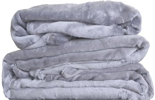 Winter Bettwäsche Teddy Fleece Flausch Plüsch 135x200+80x80cm hellgrau, Uni/einfarbig (KH-P)