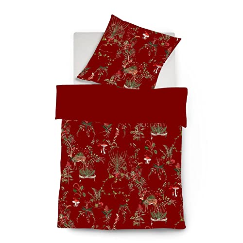 fleuresse Mako-Satin Bettwäsche Bed Art S Morwell Marsala 1 Bettbezug 135 x 200 cm + 1 Kissenbezug 80 x 80 cm