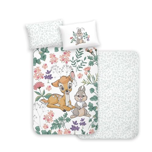 MTOnlinehandel Bettwäsche 100x135, Bambi REH & Klopfer Klein-Kinderbettwäsche Mädchen und Jungen Babybettwäsche, 100% Baumwolle, 1x Kissenbezug 40x60 + Bettbezug 100x135 (Bambi) MTOnlinehandel Bettwäsche 100x135, Bambi REH & Klopfer Klein-Kinderbettwäsche Mädchen und Jungen Babybettwäsche, 100% Baumwolle, 1x Kissenbezug 40x60 + Bettbezug 100x135 (Bambi)