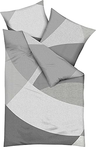 Kaeppel Bettwäsche Vista Mako-Satin Zinn Größe 155x220 cm (80x80 cm)