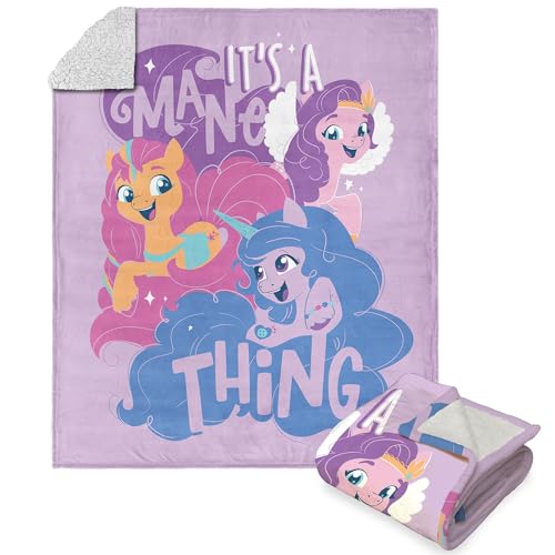 Northwest Hasbro My Little Pony Mane Thing, Silk Touch Sherpa Überwurfdecke, 127 x 152 cm