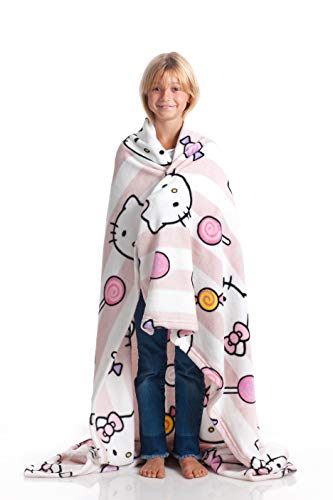 Kanguru Hello Kitty Tagesdecke, Pinke, weiche Decke 130x170cm, Mikrofaser tagesdecke bettüberwurf oder tagesdecke Sofa. Qualität mit Ökotex-Prüfzertifikat, Sanrio
