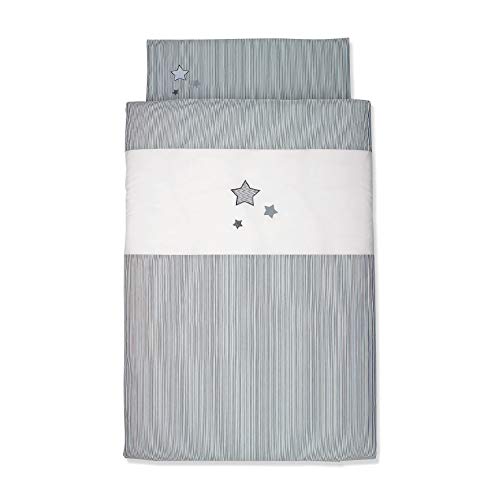 Sterntaler Kinder-Bettwäsche, Kopfkissen und Bettdecke, Stern-Motiv, Größe: 135 x 100 cm, Grau Sterntaler Kinder-Bettwäsche, Kopfkissen und Bettdecke, Stern-Motiv, Größe: 135 x 100 cm, Grau