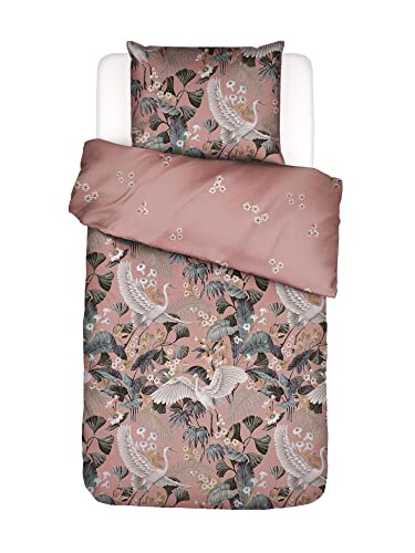 ESSENZA Bettwäsche Diem Antique pink, 155x220 + 1x 80x80 cm - 100% Bio-Baumwollsatin (GOTS) 300TC - Blumen