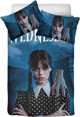 WOLWES Mädchen Bettwäsche 135x200 Horrorfilm Bettbezug 135×200 Kinderbettwäsche Mit 1 Kissenbezüge 80 x 80,Bettwäsche Set 2 Teilig Für Jungen Mädchen Schlafzimmer Atmungsaktiv Mikrofaser?C4?