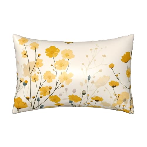 Satin-Kissenbezug, Motiv: Schmetterling, Gänseblümchen, Blumen, seidige Kissenbezüge für Haar und Haut, mit Reißverschluss, Wildblume, kühlender Kissenbezug für Bettwäsche, Wohnzimmer, Sofa, 50 x 75