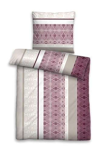 biberna Fein-Biber Bettwäsche 300985 135x200 + 80x80 cm Fb. 547 kitt lila