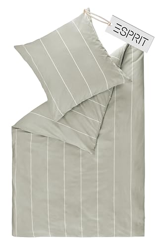 Esprit Home Premium Bettwäsche 200x200 Baumwolle Grau 3tlg - Bettwäsche-Sets 3teilig bestehend aus 1 Bettwäschebezug 200x200cm - inkl. 2 Kopfkissenbezug 80x80cm - Öko-Tex Zertifiziert