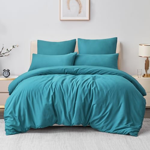 Aisbo Bettwäsche 220x240 3teilig Türkis   Mikrofaser Bettwäsche Sets Petrol Reißverschluss, ÖKO TEX Bettbezug 240x220 cm 3tlg Kissenbezug 80x80 cm, Weich Bügelfrei Aisbo Bettwäsche 220x240 3teilig Türkis   Mikrofaser Bettwäsche Sets Petrol Reißverschluss, ÖKO TEX Bettbezug 240x220 cm 3tlg Kissenbezug 80x80 cm, Weich Bügelfrei