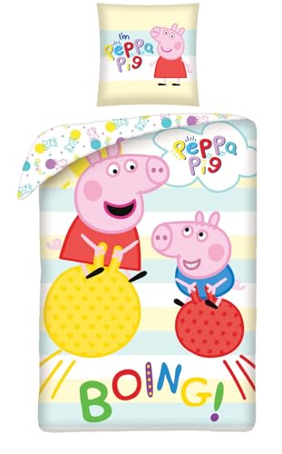 Peppa Pig Kinder-Bettwäsche-Set 135x200 80x80 Wendebettwäsche Baumwolle George Wutz Boing Peppa Pig Kinder-Bettwäsche-Set 135x200 80x80 Wendebettwäsche Baumwolle George Wutz Boing