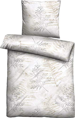 biberna 0075844 Bettwäsche Garnitur mit Kopfkissenbezug Baumwoll-Single-Jersey 1x 155x220 cm + 1x 80x80 cm grau