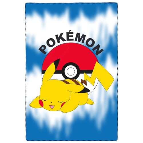 POKEMON - Plaid Pokémon Pikachu dodo 110x130 cm - 100% Polyester - Bleu