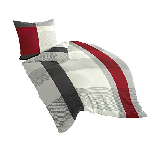 Bierbaum Bettwäsche 4643, Mako-Satin, Made in Germany, grau 14, 135x200 + 80x80 cm