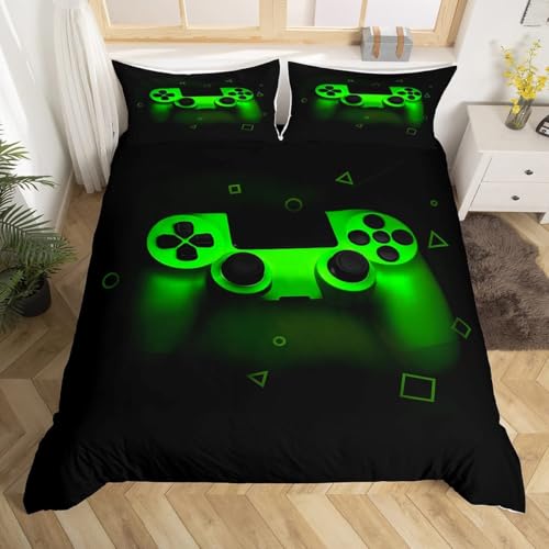 Homewish Gamer-Bettwäsche-Sets für Jungen, 135 x 200 cm, Gaming-Bettbezug, Kinder, Teenager, Männer, Videospiel-Raumdekoration , wendbarer Gaming-Bettbezug, grüner Retro-Game-Controller-Bet tbezug, weic Homewish Gamer-Bettwäsche-Sets für Jungen, 135 x 200 cm, Gaming-Bettbezug, Kinder, Teenager, Männer, Videospiel-Raumdekoration , wendbarer Gaming-Bettbezug, grüner Retro-Game-Controller-Bet tbezug, weic