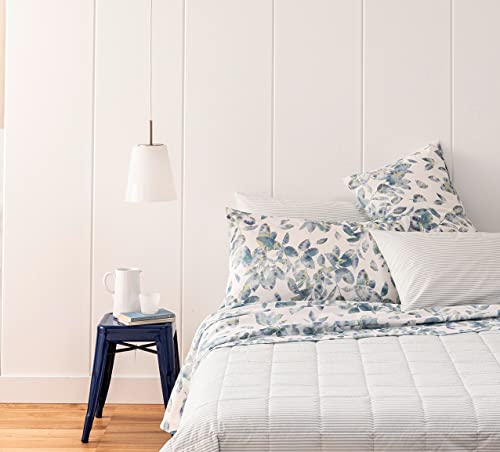 Gillian Bettwäsche-Set für Doppelbett, aus reiner Baumwolle, mit 4 Kissenbezügen (hellblau) Gillian Bettwäsche-Set für Doppelbett, aus reiner Baumwolle, mit 4 Kissenbezügen (hellblau)