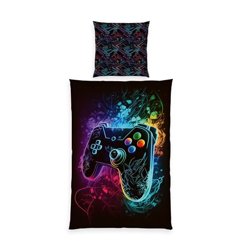  Bettwäsche Gaming, Young Collection, Kopfkissenbezug ca. x, Bettbezug ca. 135 x 200, Reißverschluss, 100% Polyester/Mikrofaser