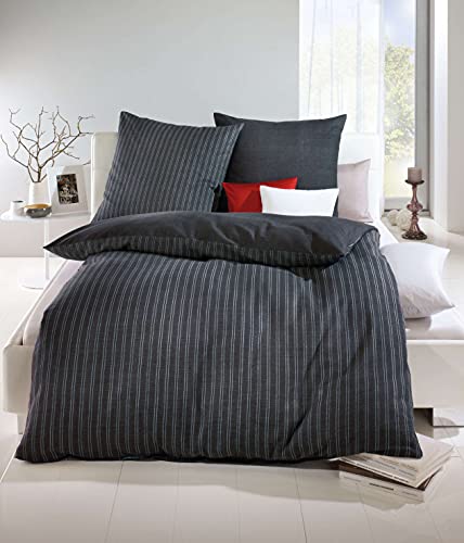 Bettwaren-Shop Mako-Satin Bettwäsche Eternity Combo zinn 155x220 cm + 80x80 cm