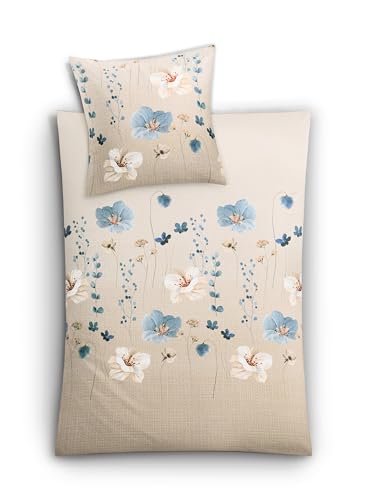 Kleine Wolke Bettwäsche Satin, Malva Sandbeige, 1-155x220 /1-80x 80