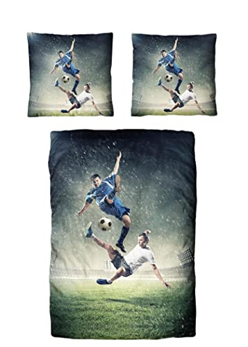 Traumschloss Renforcé Bettwäsche - Fussball Duell,155x220 / 80x80,