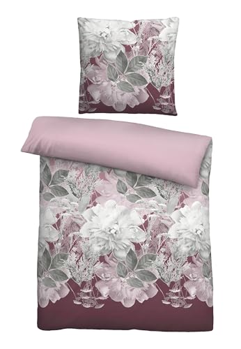 Traumhaft schlafen - Castell - Markenbettwäsche Thermo-Fleece Bettwäsche 0360442 Blume GROß