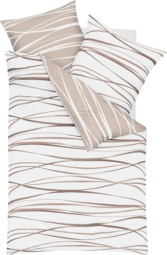 Kaeppel Mako Satin Bettwäsche mit Reißverschluss 155x220 80x80 (584 Natur)