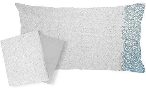 Flanell-Bettwäsche aus 100 % reiner Baumwolle, französisches Bett, Bettlaken + Spannbettlaken + 1 Kissenbezug Zucchi Basics (Nifty col 3)