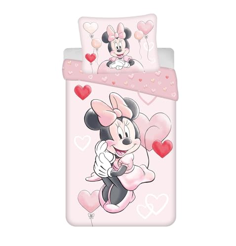 Jerry Fabrics Bettwäsche Disney Minnie Balloon, 100 % Baumwolle, Bettbezug 140 x 200 cm + Kissenbezug