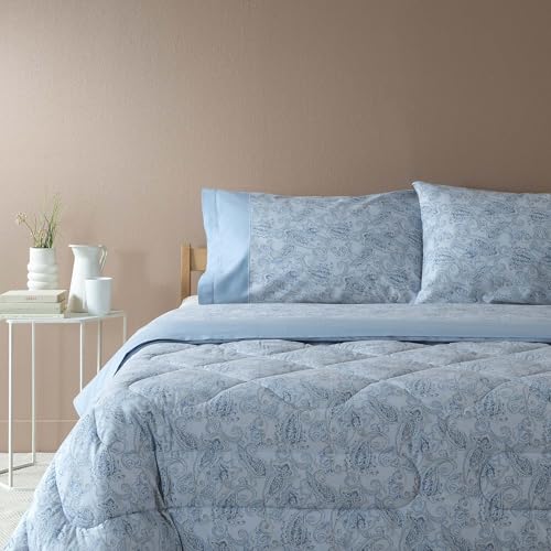 Zucchi Bettwäsche für Einzelbett, aus warmer Baumwolle, 90 x 200 cm, Farbe Himmel, Art. Breeze Zucchi Bettwäsche für Einzelbett, aus warmer Baumwolle, 90 x 200 cm, Farbe Himmel, Art. Breeze