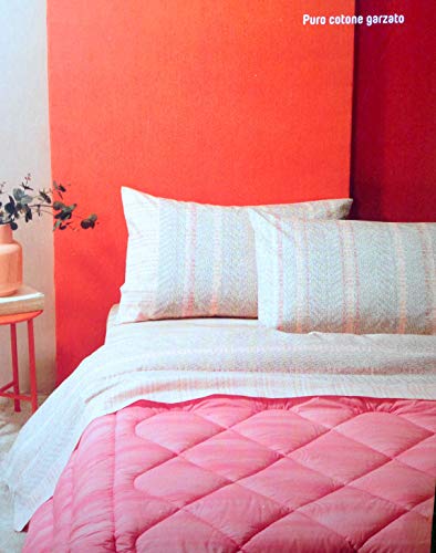 Bassetti - Bettwäsche Flanell Jumper cm 160 x 290 cm Unterseite c/Ecken 90 x 200 cm + 1 Kissenbezug Farbe W1 Grün Stoff 100% Baumwolle.