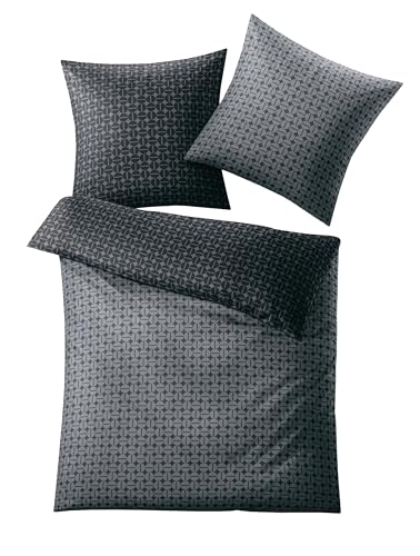 Kleine Wolke 6255901952 Bettwäsche Punto, Maße: 135 x 200 cm und 80 x 80 cm, Farbe: Anthrazit
