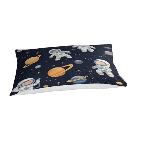 GQmoney Astronauten-Bettbezug, modischer, einfacher Bettdeckenbezug für Kinder, Jungen, Mädchen, Teenager, Erwachsene, Bettwäscheset, 3D-Muster, Tagesdecke mit Kissenbezug, Einzelbett (135 x 200 cm)