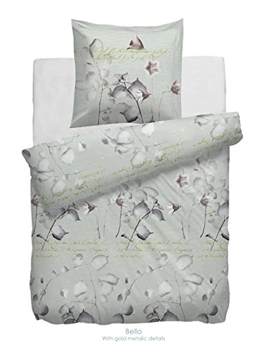 HNL Bettwäsche Satin taupe Größe 135x200 cm (80x80 cm)