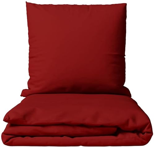 Leonado Vicenti Baumwolle Bettwäsche Uni 135x200 155x200 155x220 200x200 200x220 220x240 wählbar, 2teilig, Rot