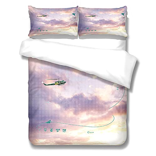 MENGBB Bettbezüge 260X240Cm Kreativität Himmel Pfeil Bettwäsche 3D Bettbezug Bettwäsche Set 3 Teilig Bettbezüge Mikrofaser Bettbezug Mit Reißverschluss